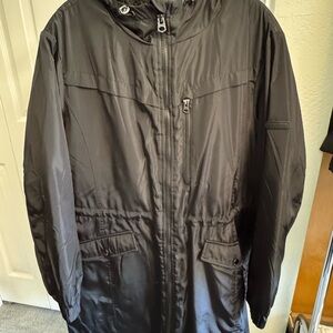 Lucky Brand Black Raincoat with Weather-Resistant Material